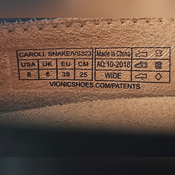 Vionic Women's Carrol Multicolor Snake Print Leather Slip On Ballet Flats Sz 8W - Picture 11 of 11